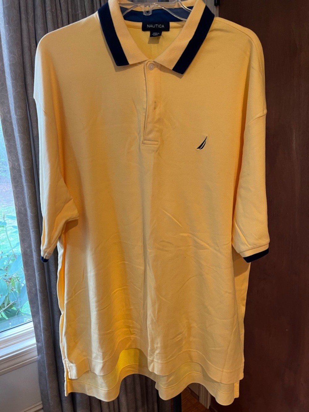 Nautica Yellow Polo with Navy Trim